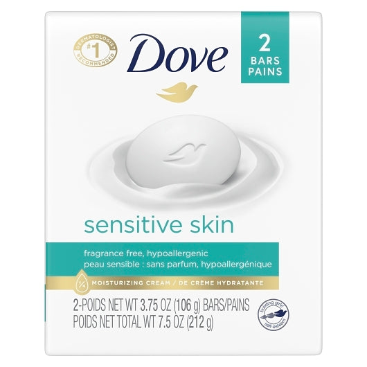 Dove Soap Bar Sensitive Skin 3.75 OZ each bar - 2 Bar