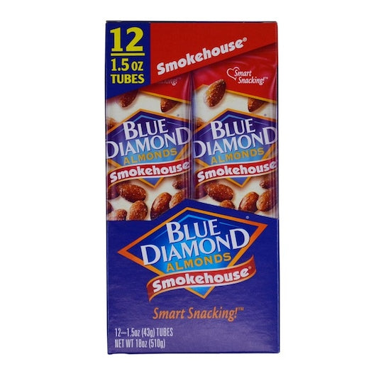 Blue Diamond Almonds Smokehouse Almonds - 12 pack, 1.5 Ounces tubes