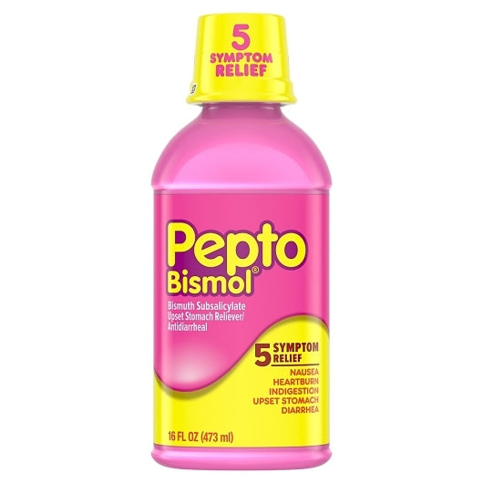 Pepto Bismol Liquid for Nausea, Heartburn, indigestion, Diarrhea - 16 fl oz 473 ml