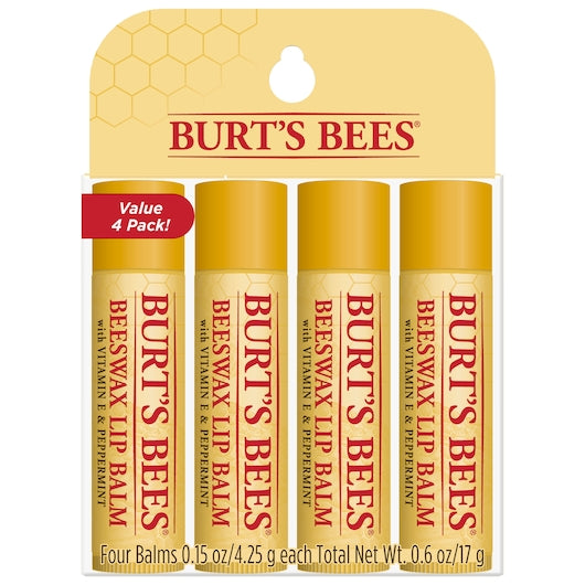 Burt's Bees Beeswax Moisturizer Lip Balm - 4 pack, 0.15 oz 4.25 g each