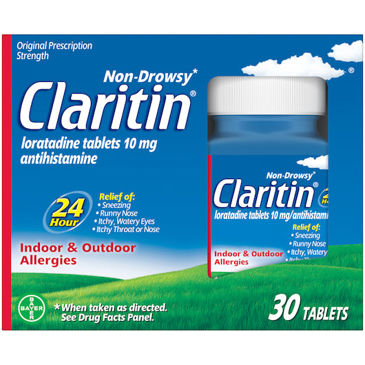 Claritin Non Drowsy Allergy Relief, Loratadine 10 mg, antihistamine - 30 tablets