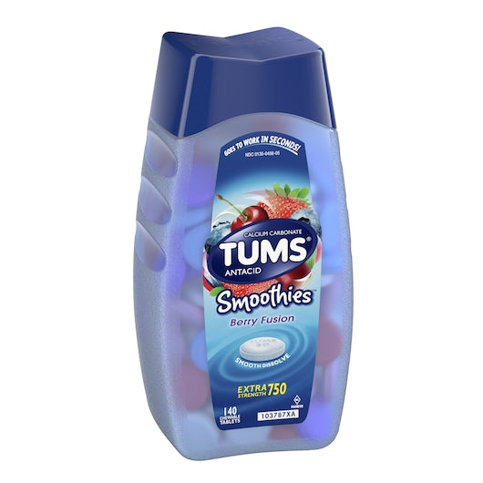 TUMS Antacid smoothies berry extra strength 750 mg - 140 tablets