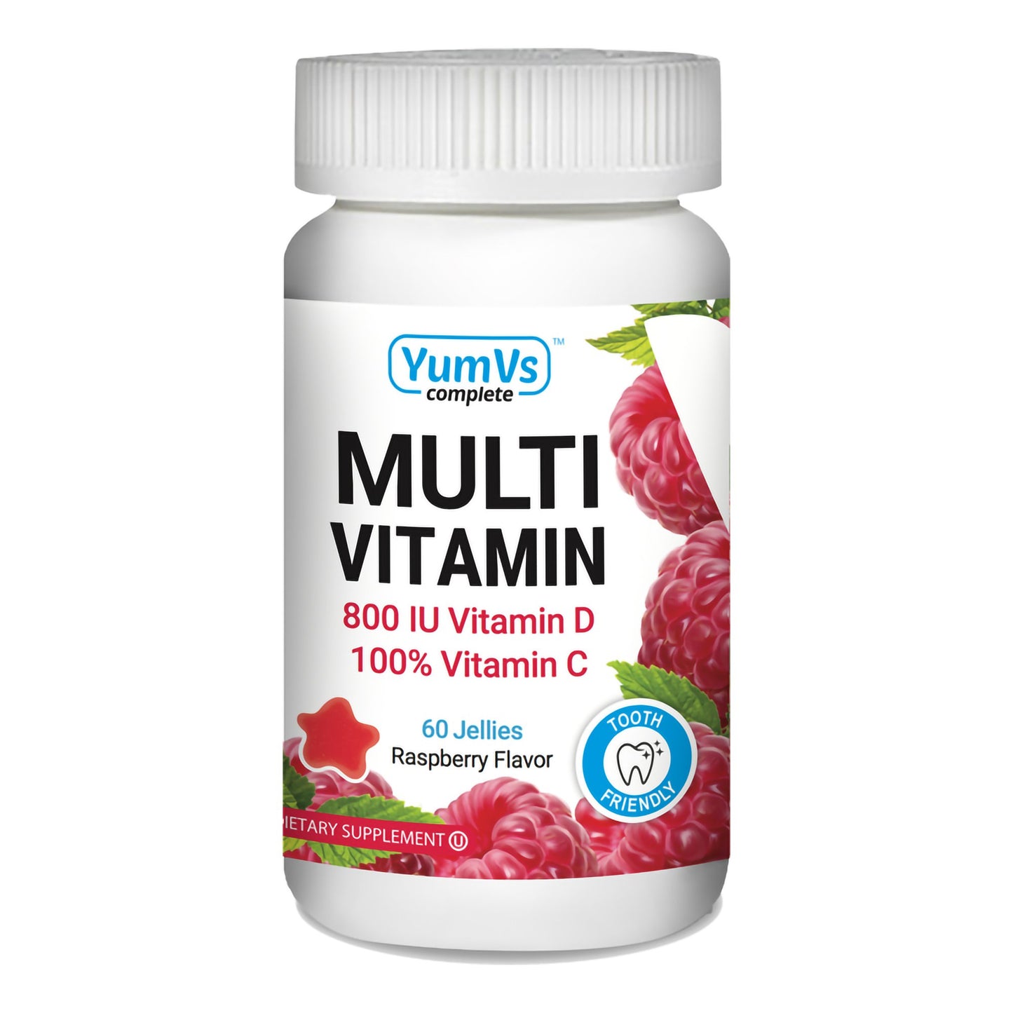 YumV's Multivitamin Supplement Gummy, Raspberry Flavor - 60 Gummies