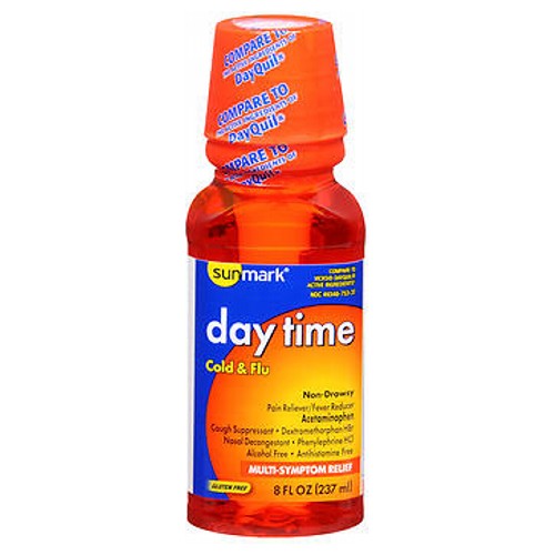 Sunmark, Sunmark Day Time Cold Flu Liquid Multi-Symptom Relief, 8 oz