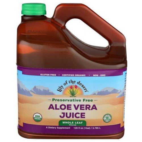 Aloe Vera Juice Whole Leaf Preservative Free 128 oz by Lily Of The Desert