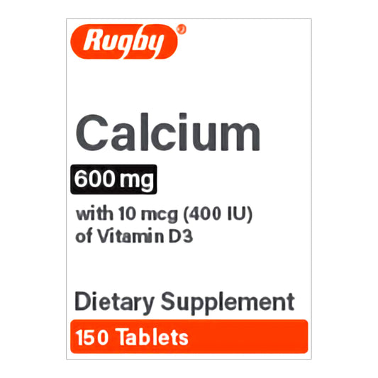 Rugby Calcium 600 mg with Vitamin D3 5 mcg (200 IU) - 150 Tablet