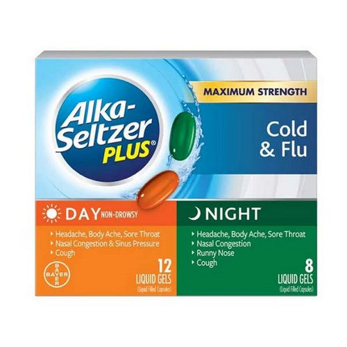 Alka-Seltzer, Alka-Seltzer Plus Day & Night Multi-Symptom/Cold & Flu Formula, 20 Caps