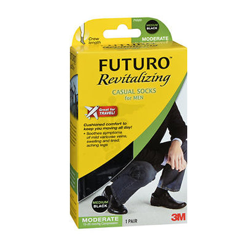 3M, Futuro Casual Socks, Medium, Black 1 Each