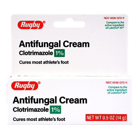 Rugby Antifungal Cream Clotrimazole 1% Cream - 0.5 oz