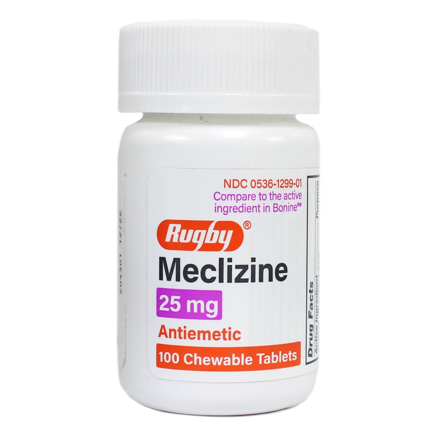 Nausea Relief, Motion Sickness, Chewable, Meclizine 25 mg - 100 tablets