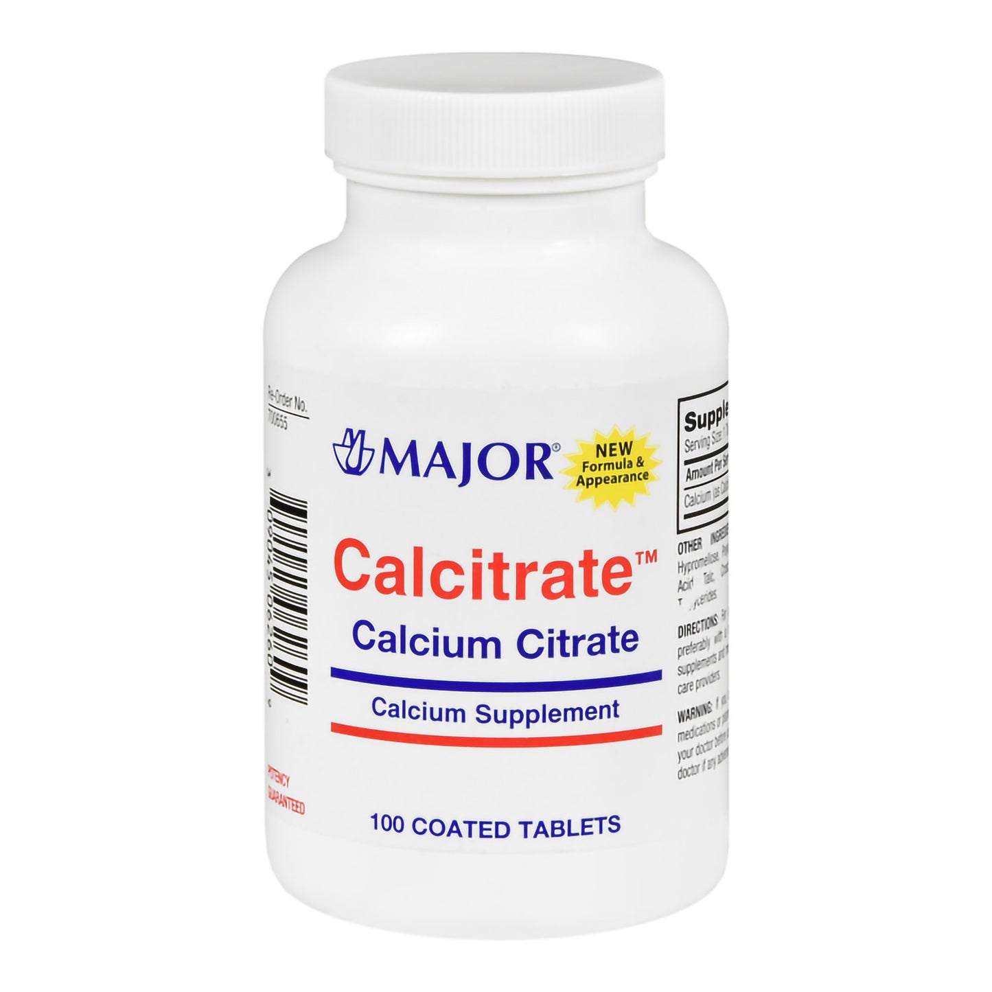 Major Calcium Citrate Joint Health Supplement Tablet 950 mg - 100 per Bottle