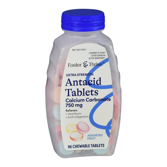 Foster & Thrive Antacid Chewable Tablet 750 mg - 96 per Bottle