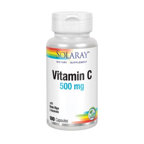 Solaray, Vitamin C With Rose Hips & Acerola, 500 mg, 100 Caps