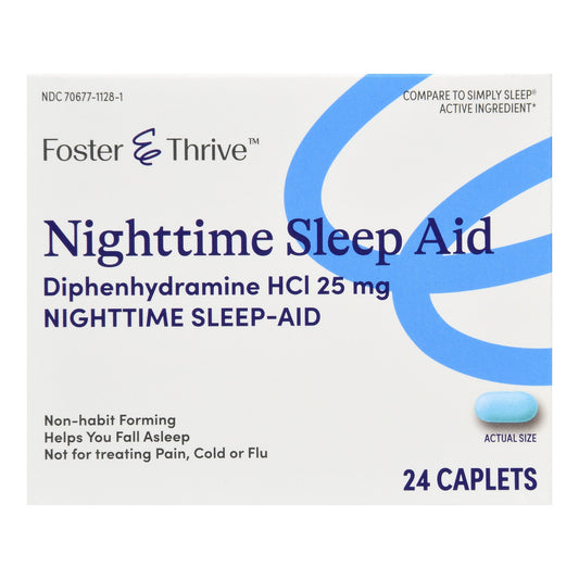 Foster & Thrive Sleep Aid Caplet Diphenhydramine HCl 25 mg - 24 per Box