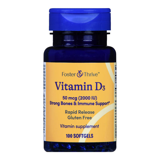 Foster & Thrive Vitamin D3 Softgel 2,000 IU - 100 Softgel