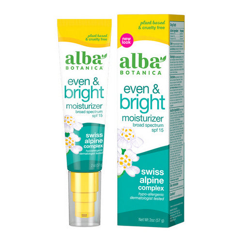 Alba Botanica, Even & Bright Moisturizer SPF 15, 2 Oz