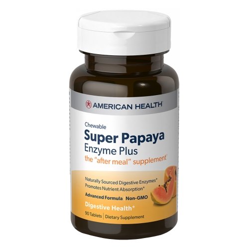 American Health, Super Papaya Enzyme Plus, 90 Chewable Wafers