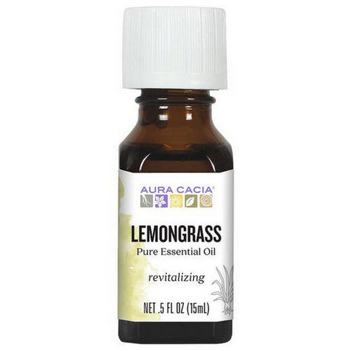 Aura Cacia, Essential Oil Lemongrass, (cymbopagon citratus) 0.5 Fl Oz