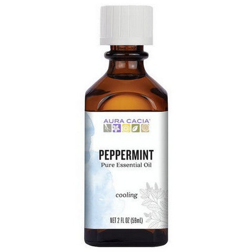 Aura Cacia, Aura Cacia Pure Essential Oil, Peppermint, 2 fl oz, (mentha piperita) 2 Fl Oz