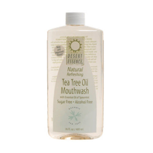 Desert Essence, Tea Tree Oil Mouthwash with Spearmint, 16 Oz