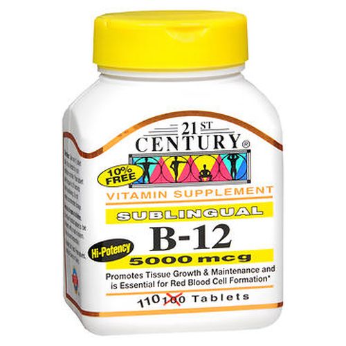 21st Century, B-12 Sublingual, 5000 mcg, 110 Tabs