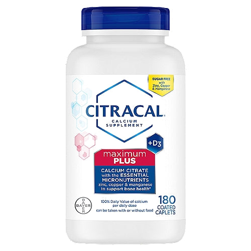 Citracal Maximum plus 650 mg Calcium, 25 mcg (1000 IU) Vitamin D3 - 180 caplets