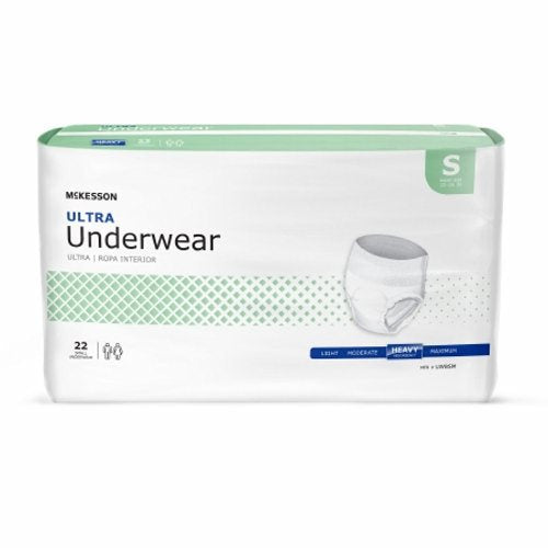 McKesson, Unisex Adult Absorbent Underwear McKesson Ultra Pull On with Tear Away Seams Small Disposable Heavy, Count of 1