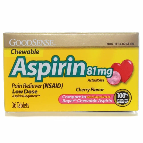 Good Sense, Aspirin, 81 mg, 36 Tabs