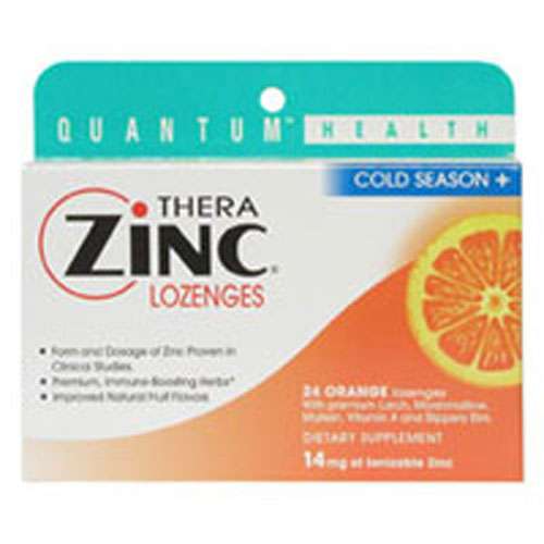 Quantum Health, Cold Season+ TheraZinc Lozenges, ORANGE LOZENGES, 24 LOZ