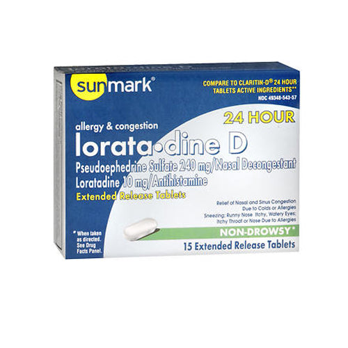 Sunmark, Lorata-dine D 24 Hours, 10 Ng, 15 Tablets