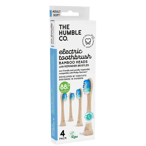 The Humble Co, Electric Toothbrush Replaceable Bamboo Head Fading Bristle, 3 Count