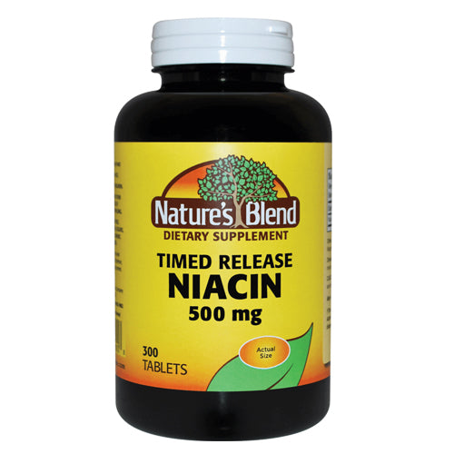 Nature's Blend, Niacin, 500 mg, 300 Timed Release Tablet