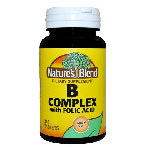 Nature's Blend, Vitamin B Complex With Folic Acid, 200 Tabs