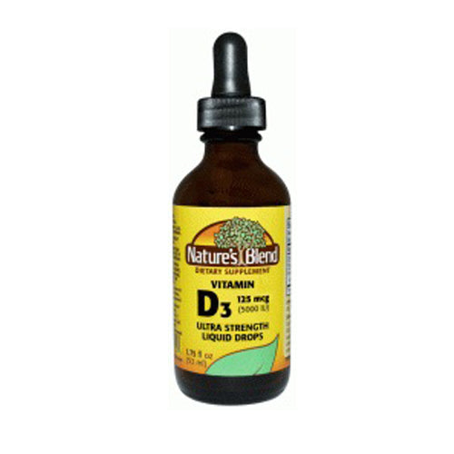 Nature's Blend, Vitamin D3 Lemon Flavor, 125mcg (5000IU), 1.75 Oz