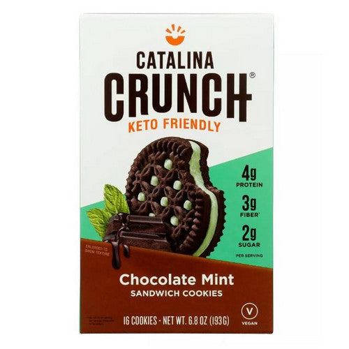 Catalina Crunch, Keto Friendly Chocolate Mint Sandwich Cookies, 6.8 Oz