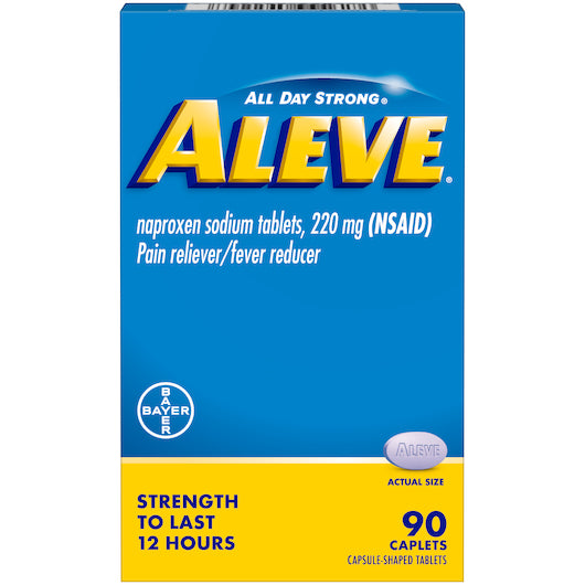 Aleve Caplets, Naproxen Sodium 220 mg (NSAID) - 90 count