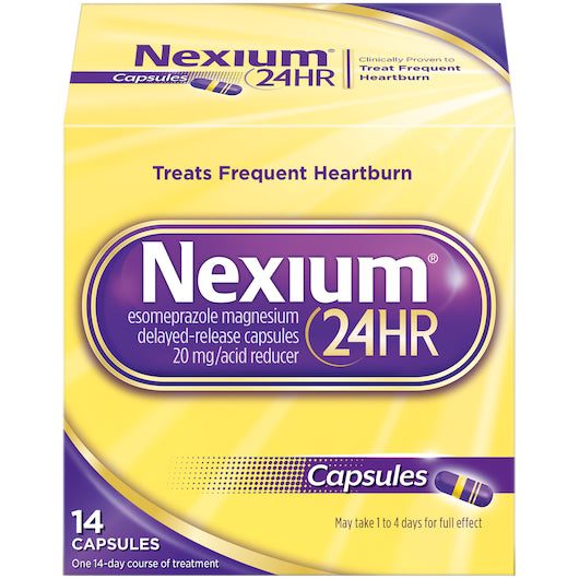 Nexium 24HR Heartburn Relief, Esomeprazole Acid Reducer 20 mg - 14 count