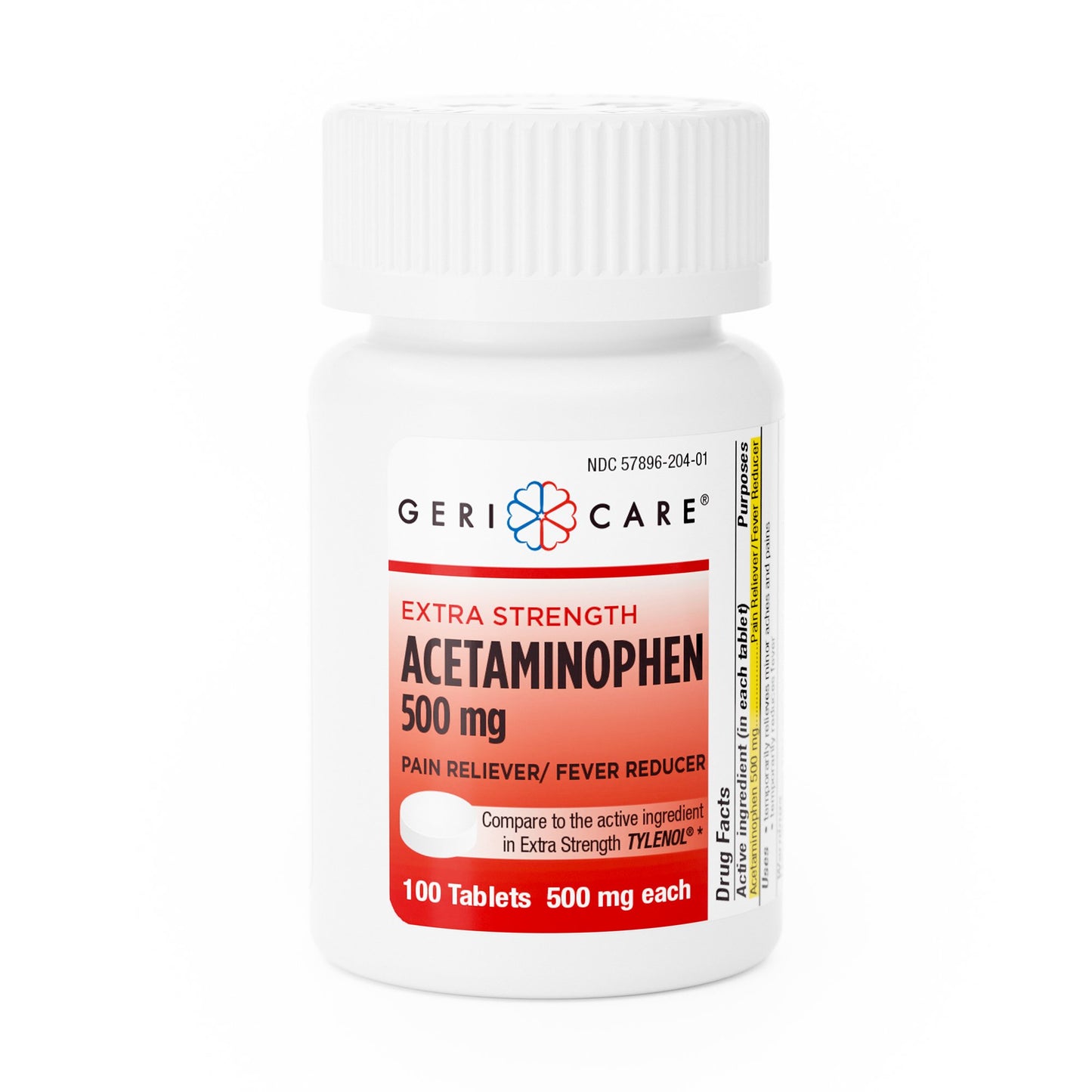 Gericare Acetaminophen 500 mg Extra Strength Pain Relief Tablet - 100 count