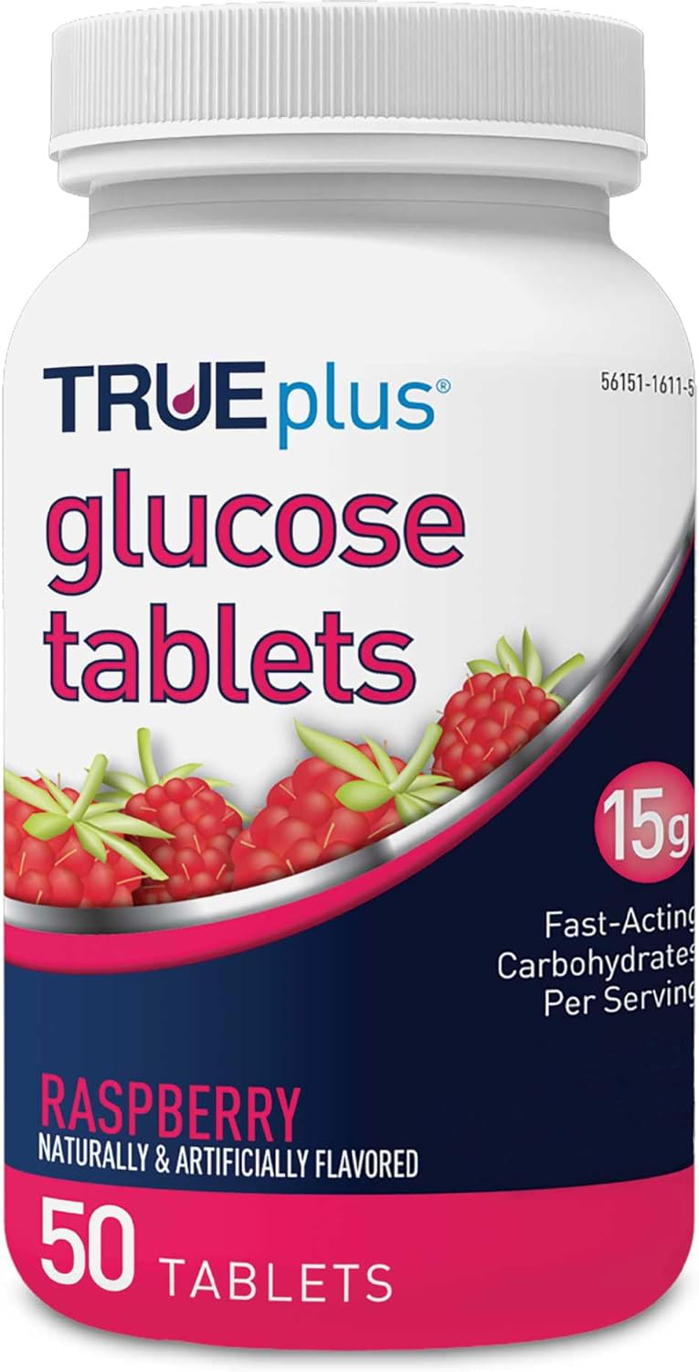 Glucose Tablets, Raspberry Flavor - 50 Count