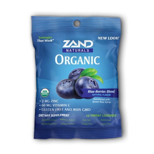 Zand, Herbalozenge Organic, Blue Berries 18 Loz