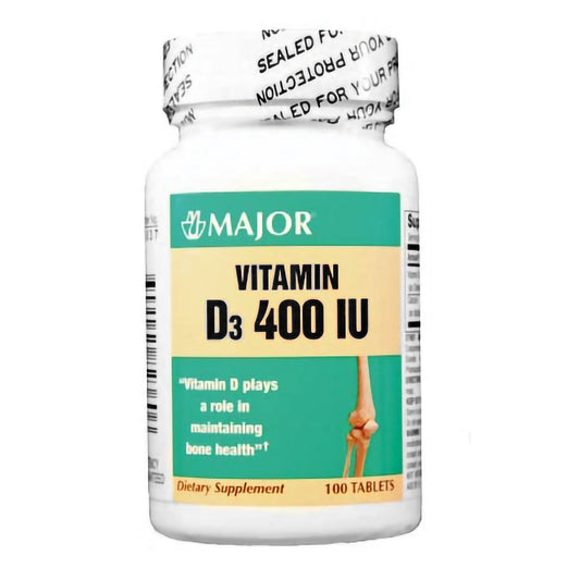 Major Vitamin D3 Tablet 400 IU - 100 per Bottle