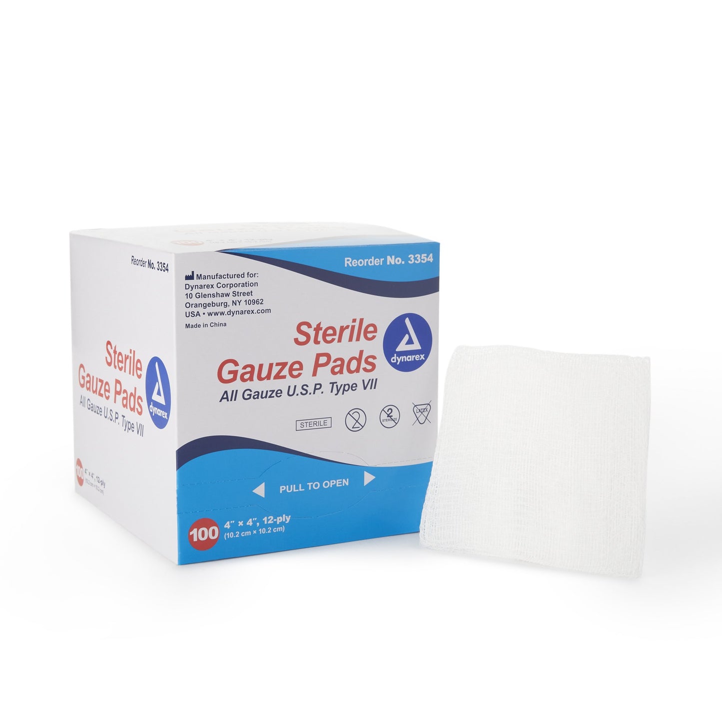 Dynarex Sterile Gauze Sponge 4 X 4 Inch Square - 100 count