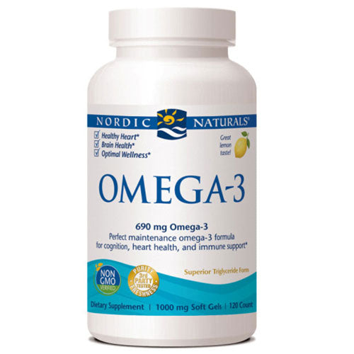 Nordic Naturals, Omega-3, 1000 mg, Lemon 120 softgels