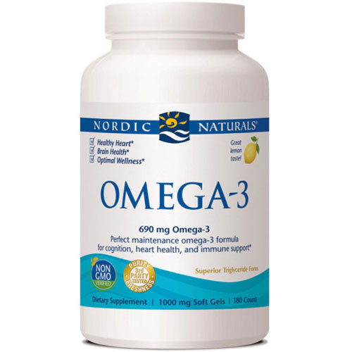 Nordic Naturals, Omega-3, 1000 mg, Lemon 180 softgels