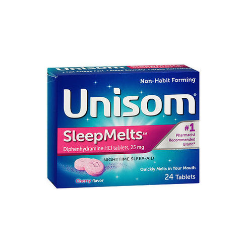 Unisom Sleep Aid 25 mg Diphenhydramine, Cherry - 24 Tablet