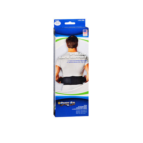 Sport Aid, Scott Sport Aid 6" Black Back Support SA3246 Medium - Large, 1 Each