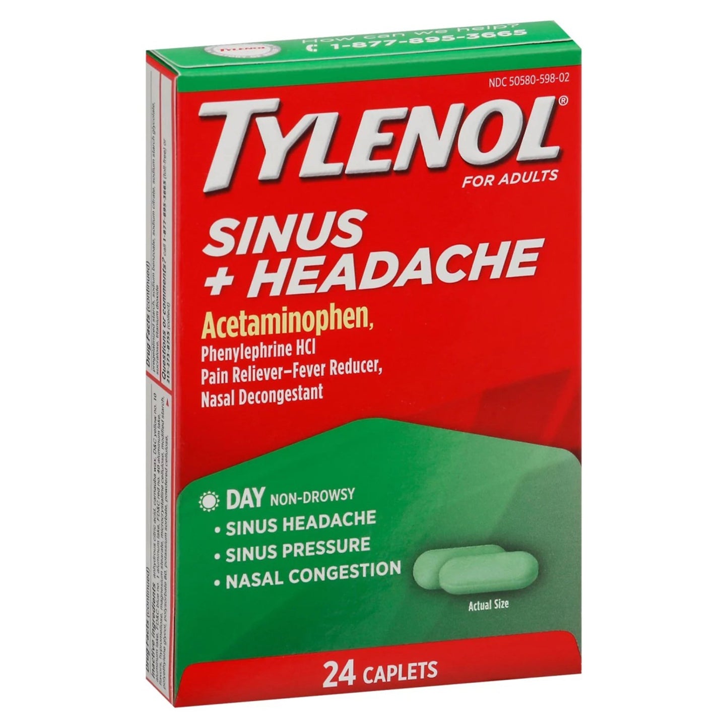 Tylenol Sinus + Headache Daytime Non-Drowsy Relief Caplets - 24 count