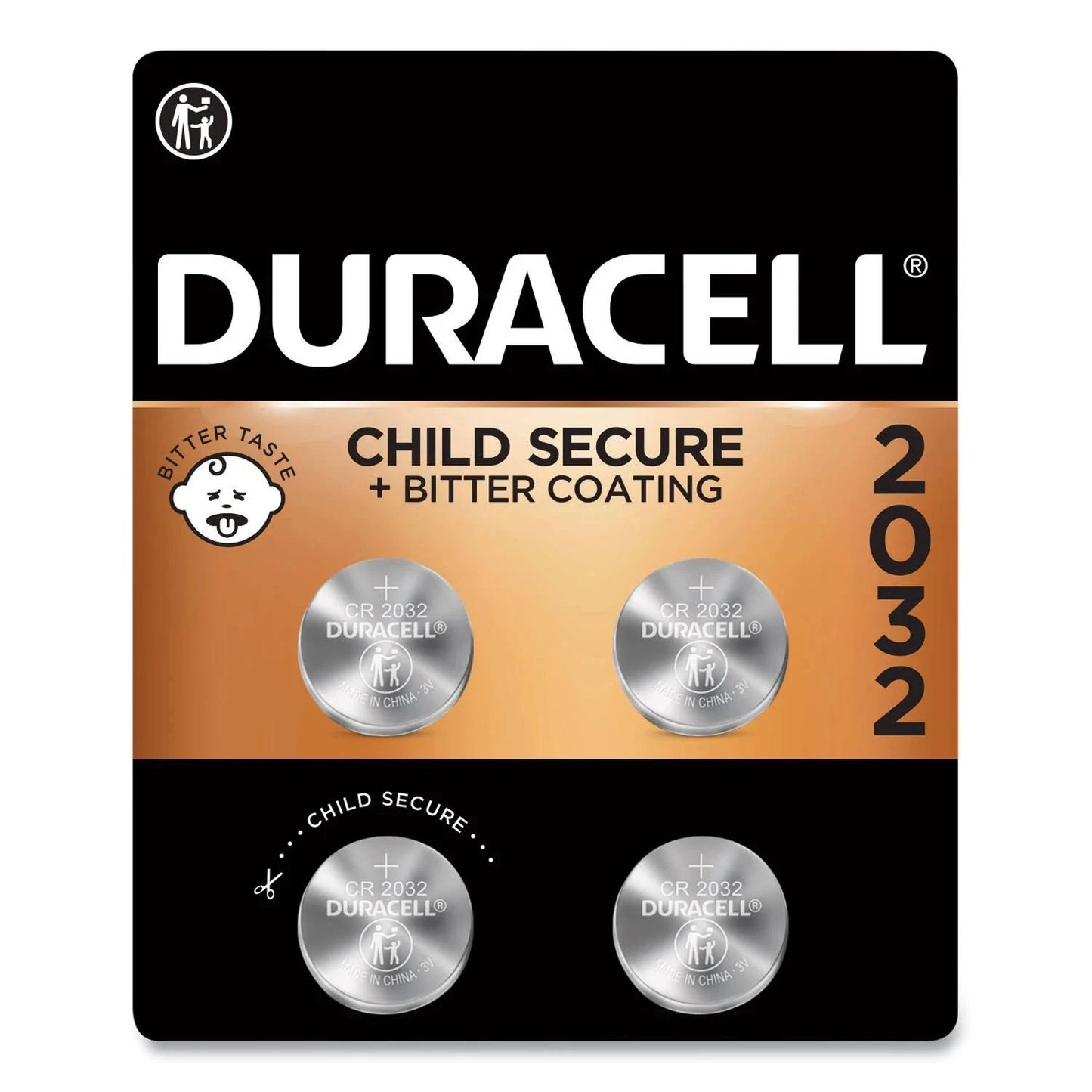 Duracell DL2032 Lithium Medical Battery, 3V - 4 pack