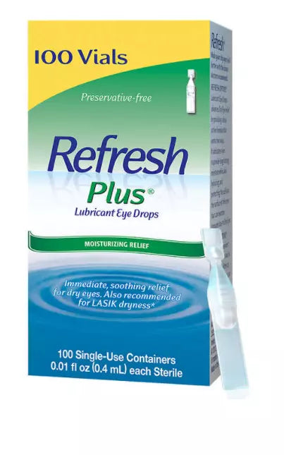 Refresh plus lubricant eye drops - 100 vials