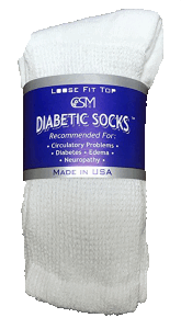 Diabetic Crew Socks, White, Medium - 3 count